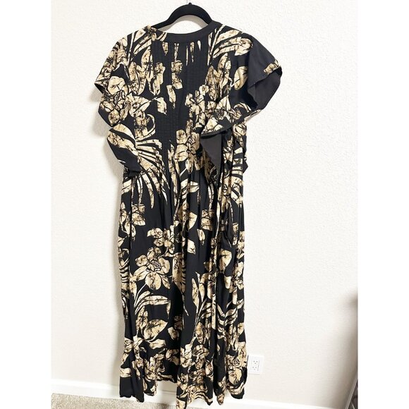 Maeve Black and Tan Botanical Maxi Dress - Picture 4 of 7